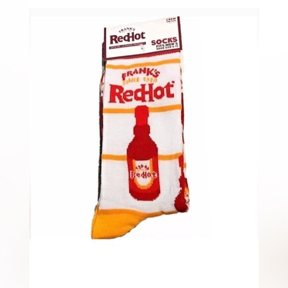 Frank’s Red Hot Sauce Novelty Crew Socks - Picture 1 of 6